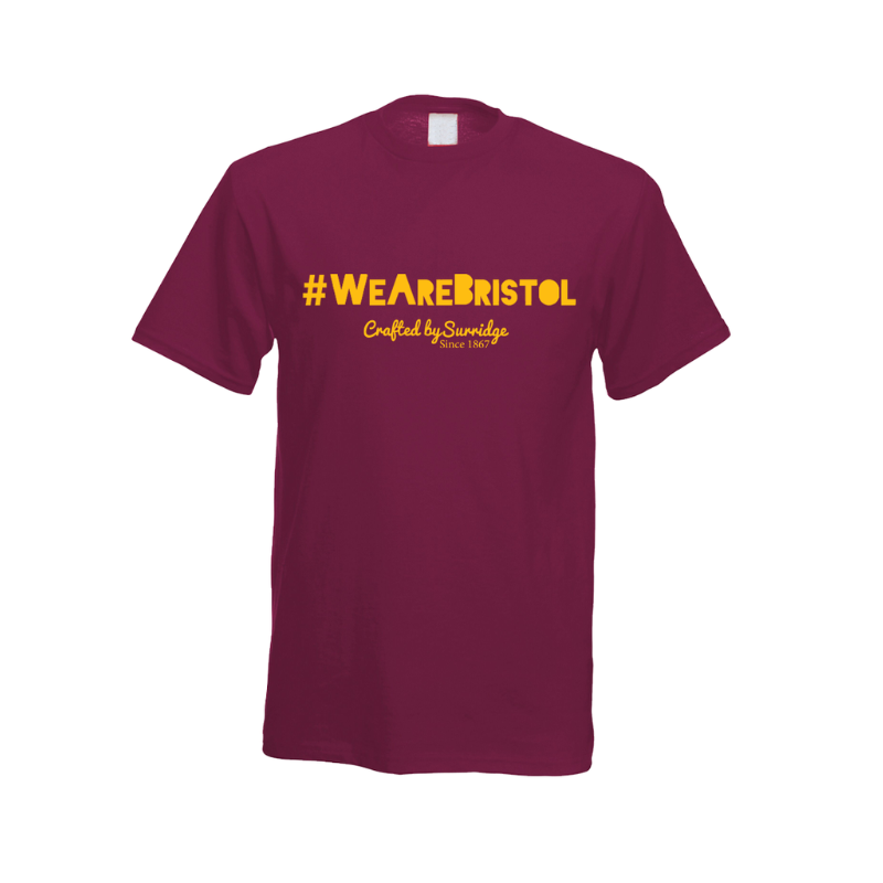 #WeAreBristol cotton t-shirt with yellow text
