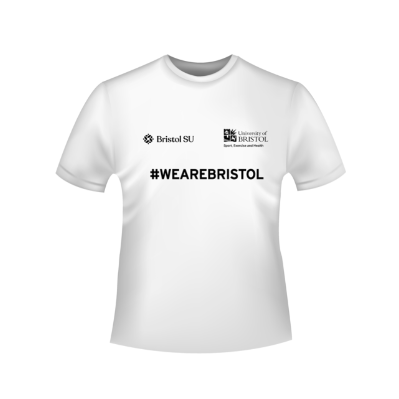 #WeAreBristol white cotton t-shirt with black text